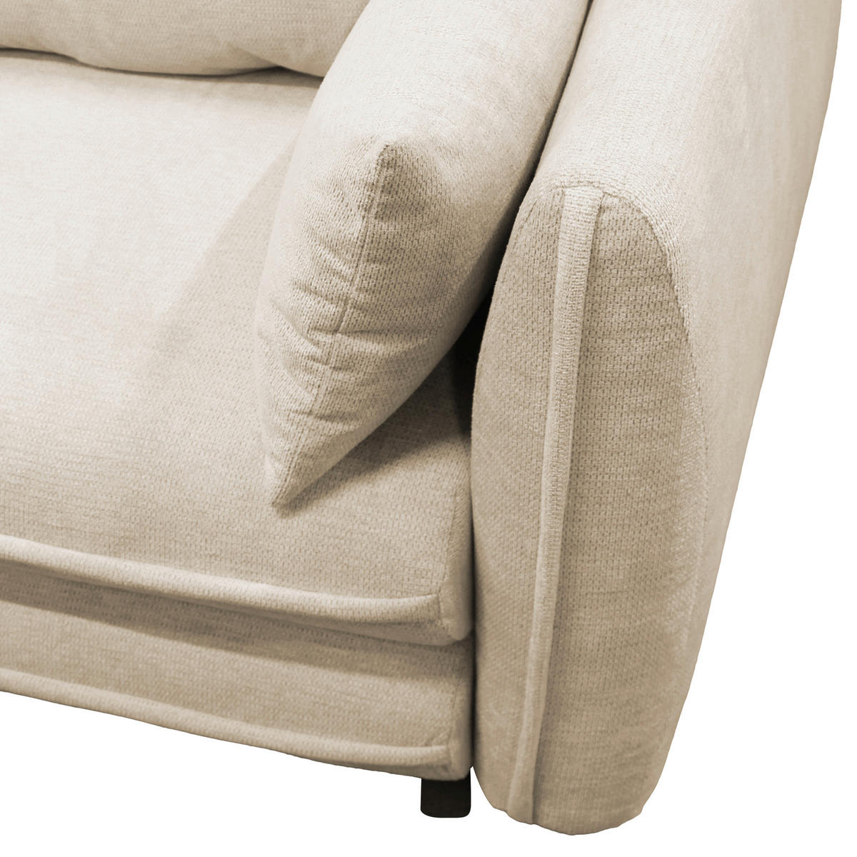 ECKSOFA Beige Struktur  - Beige/Schwarz, Design, Kunststoff/Textil (201/240cm) - MID.YOU