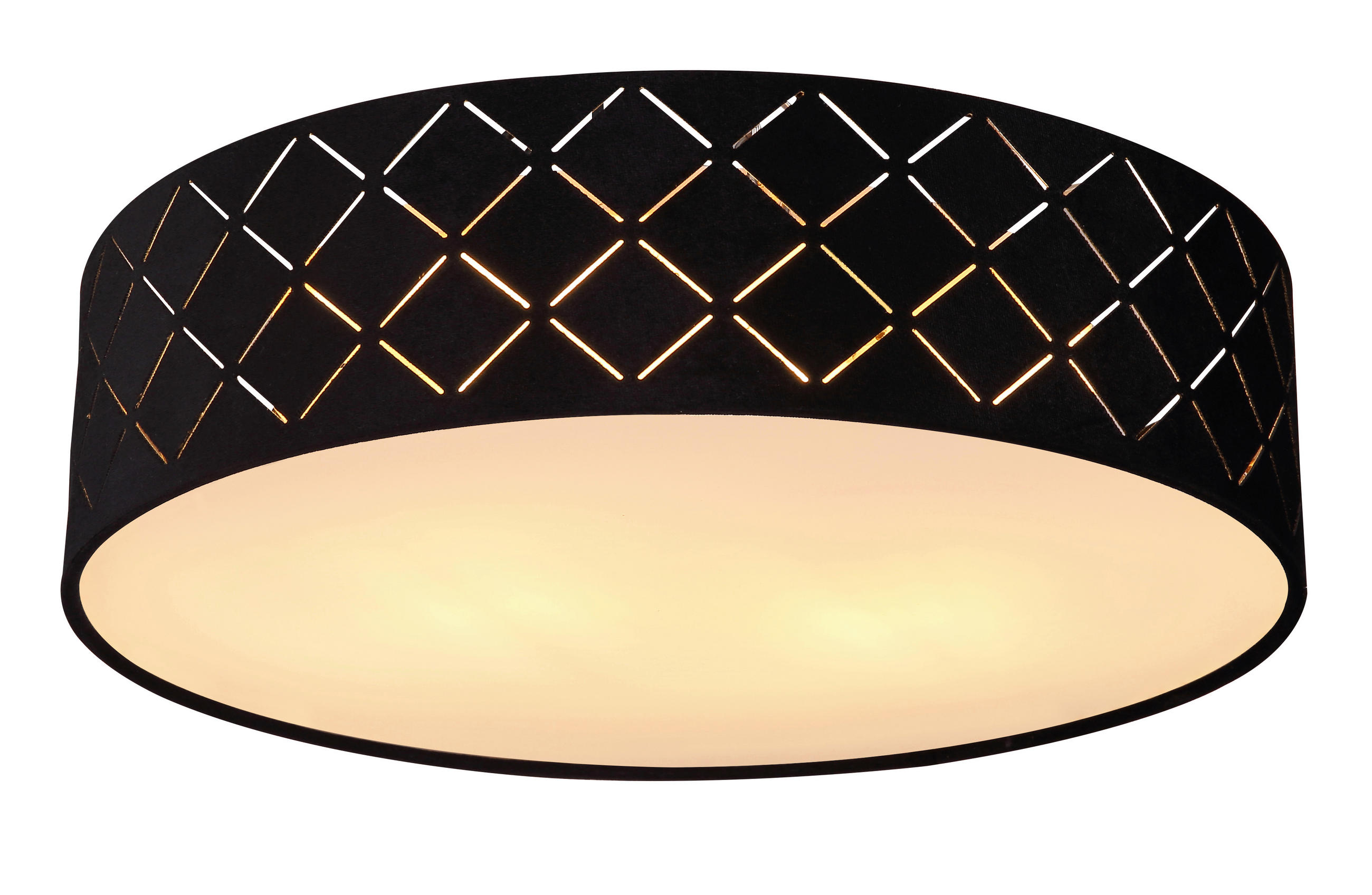 DECKENLEUCHTE VARIOS 38/10 cm  - Goldfarben/Schwarz, Design, Kunststoff/Textil (38/10cm) - Globo