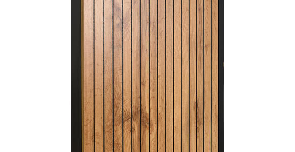 LOWBOARD  in 205,8/56/38 cm  - Eiche Wotan/Schwarz, KONVENTIONELL, Glas/Holzwerkstoff (205,8/56/38cm) - Xora