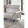 2-SITZER-SOFA in Lederlook Hellgrau  - Hellgrau/Schwarz, KONVENTIONELL, Textil/Metall (216/103/92cm) - Dieter Knoll