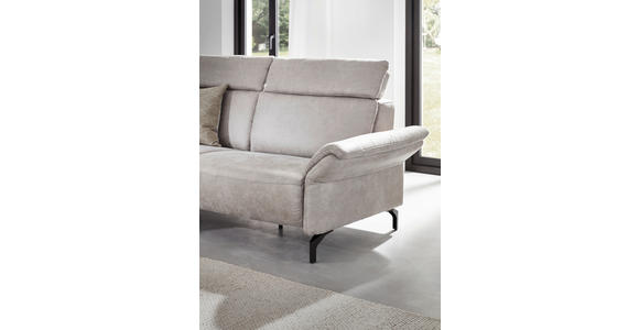 2-SITZER-SOFA in Lederlook Hellgrau - Hellgrau/Schwarz, KONVENTIONELL, Textil/Metall (216/103/92cm) - Dieter Knoll