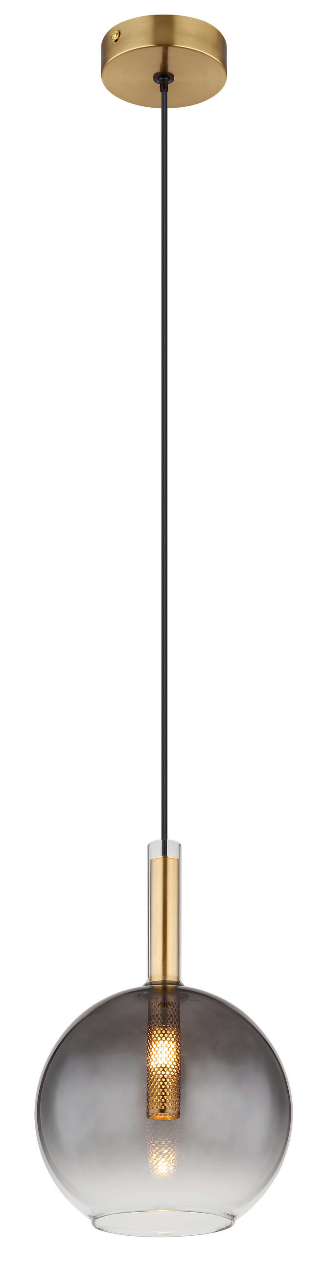 HÄNGLAMPA 18/120 cm  - klar/mässingsfärgad, Design, metall/glas (18/120cm) - Globo