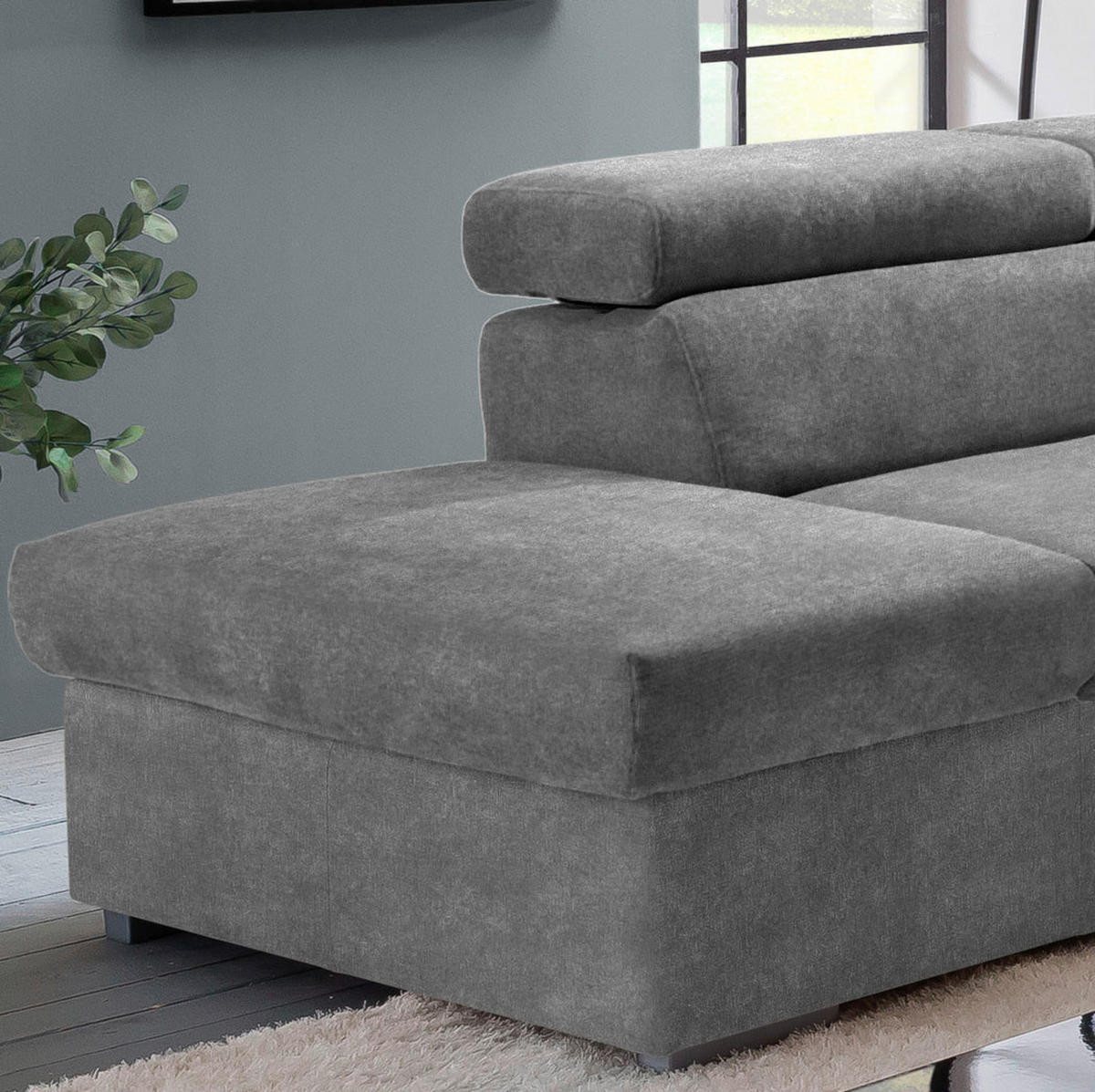 KUTNA GARNITURA drvo, tekstil  siva   - siva, Basics, drvo/tekstil (217/252cm) - MID.YOU
