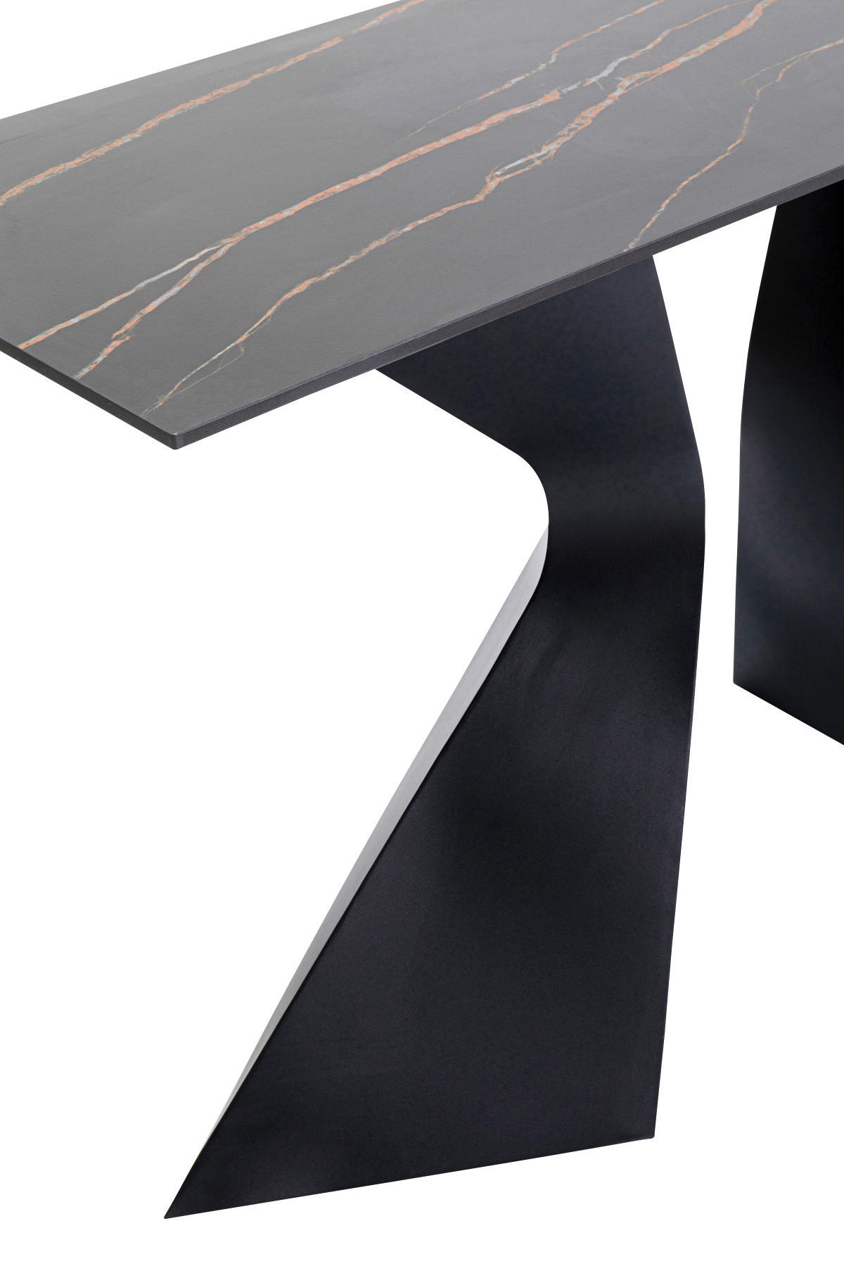 KONSOLENTISCH Schwarz  - Schwarz, Basics, Keramik/Metall (140/45/81cm) - Kare-Design