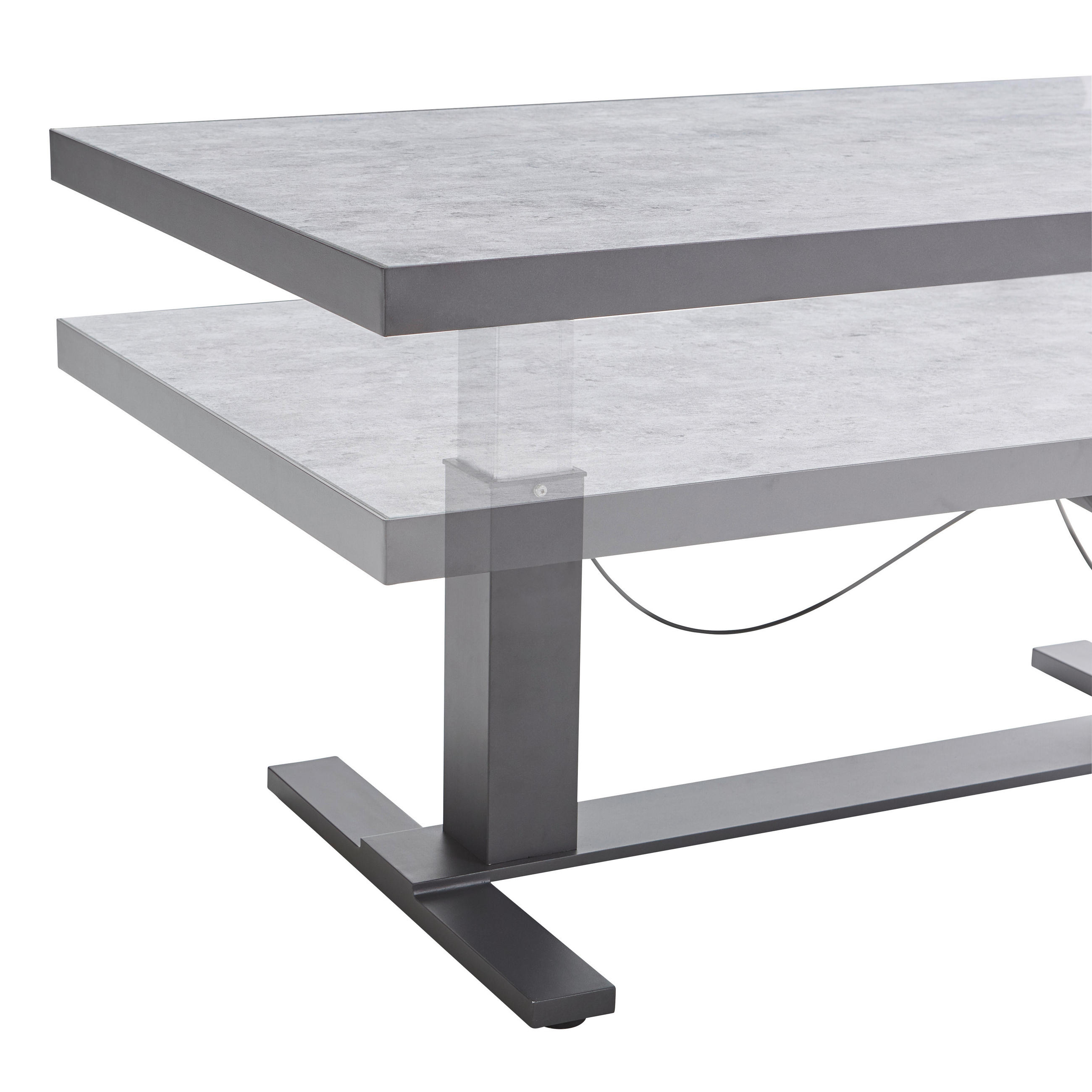 LOUNGETISCH 141/80/50-70 cm Metall, Glas  - Anthrazit/Hellgrau, Design, Glas/Metall (141/80/50-70cm) - Amatio
