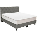 BOXSPRINGBETT 180/200 cm,  in Grau, Matratze, Topper, H3 = fest  - Schwarz/Grau, Design, Textil/Metall (180/200cm) - Esposa