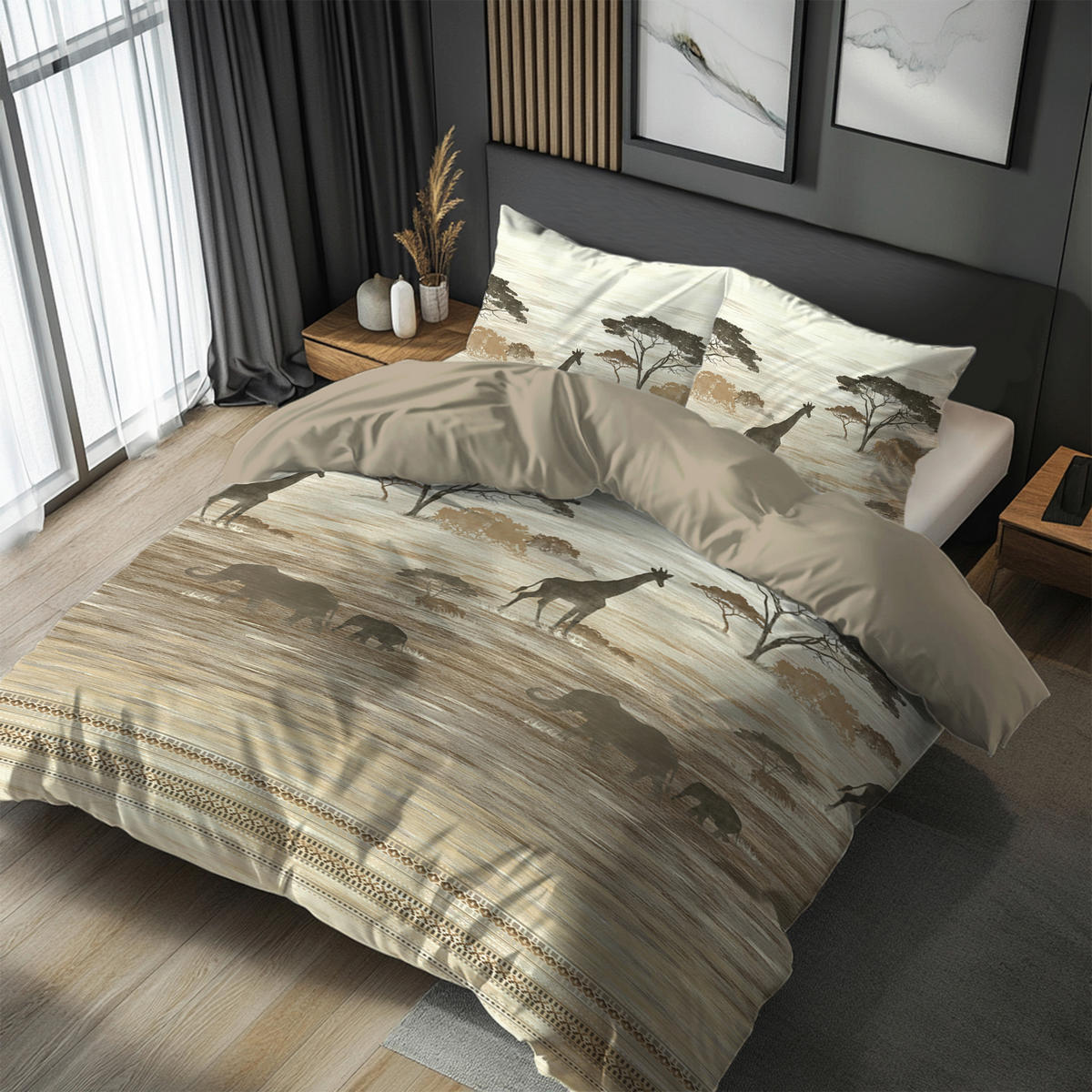 OBOUSTRANNÉ POVLEČENÍ, satén, šedohnědá, 140/200 cm - šedohnědá, textil (140/200cm) - Esposa