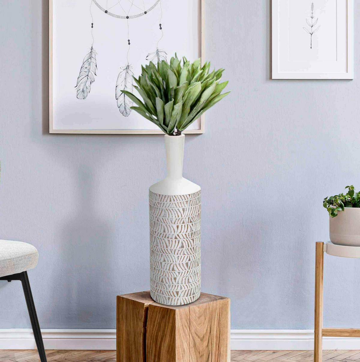 Vase Polyresin Nairobi Bottl  - Weiß, Basics, Kunststoff (15/49.5/15cm)