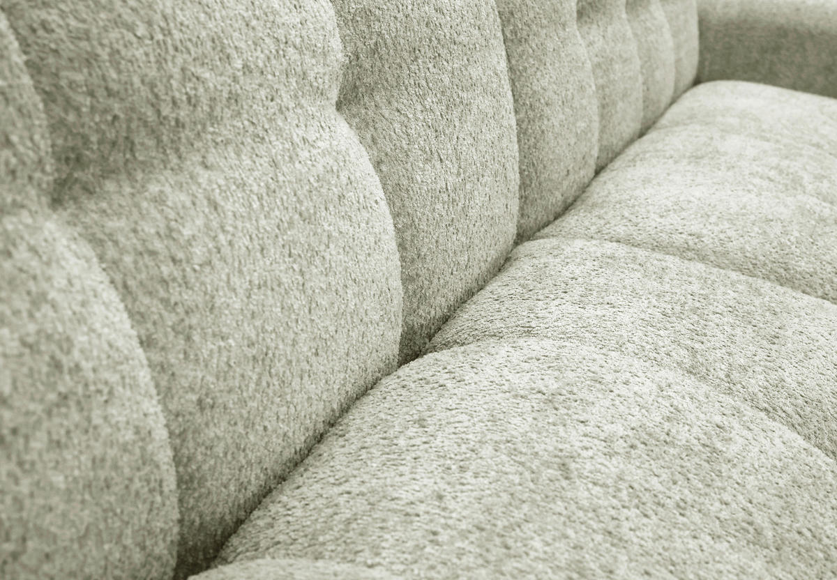 ECKSOFA RUNO Beige Bouclé  - Beige/Schwarz, Design, Kunststoff/Textil (175/270cm) - MID.YOU