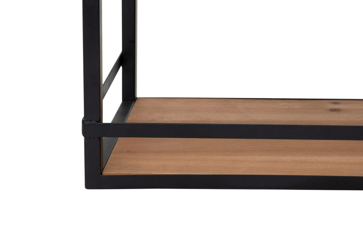 WANDREGAL 70/36.5/20 cm  - Schwarz/Naturfarben, LIFESTYLE, Holz/Metall (70/36.5/20cm) - Livetastic