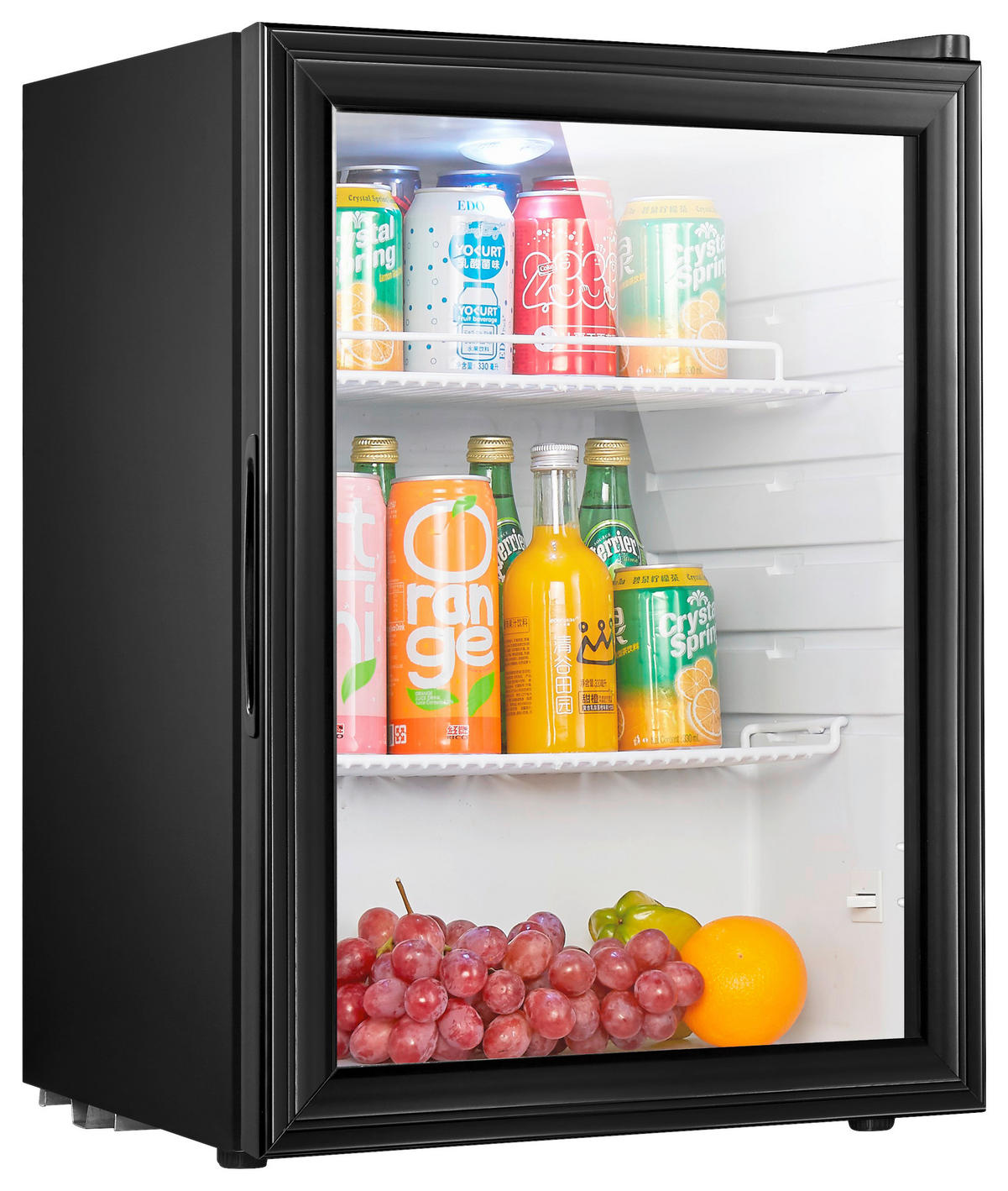 MINIKÜHLSCHRANK 47,4/64/45 cm BG-65  - Schwarz, Basics, Glas/Metall (47,4/64/45cm) - Atrigo