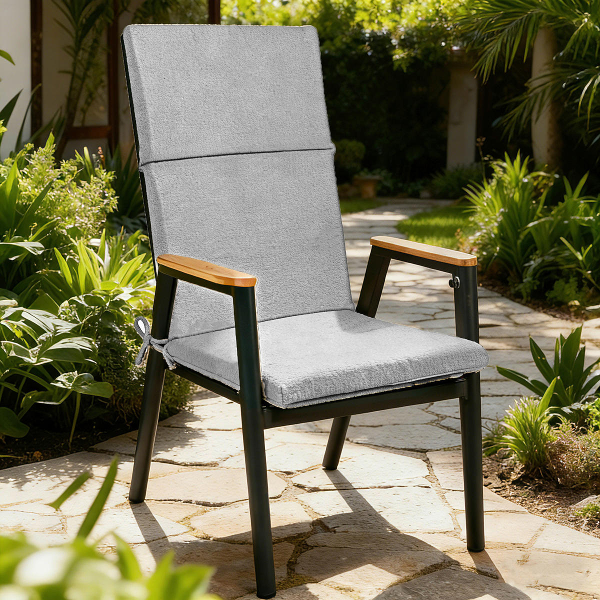 GARTENSITZKISSEN Grau Uni  - Grau, Konventionell, Textil (50/72/48cm) - Dieter Knoll