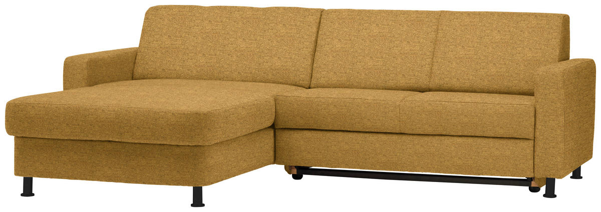 ECKSOFA in Webstoff Honig  - Schwarz/Honig, Design, Kunststoff/Textil (165/257cm) - Xora