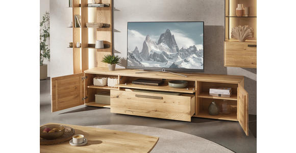 LOWBOARD  241,9/55,8/45,2 cm 1 Schublade(n) Typenauswahl, umfangreiches Zubehör erhältlich, stehend  - Wildeiche/Schwarz, Natur, Holz/Kunststoff (241,9/55,8/45,2cm) - Valnatura