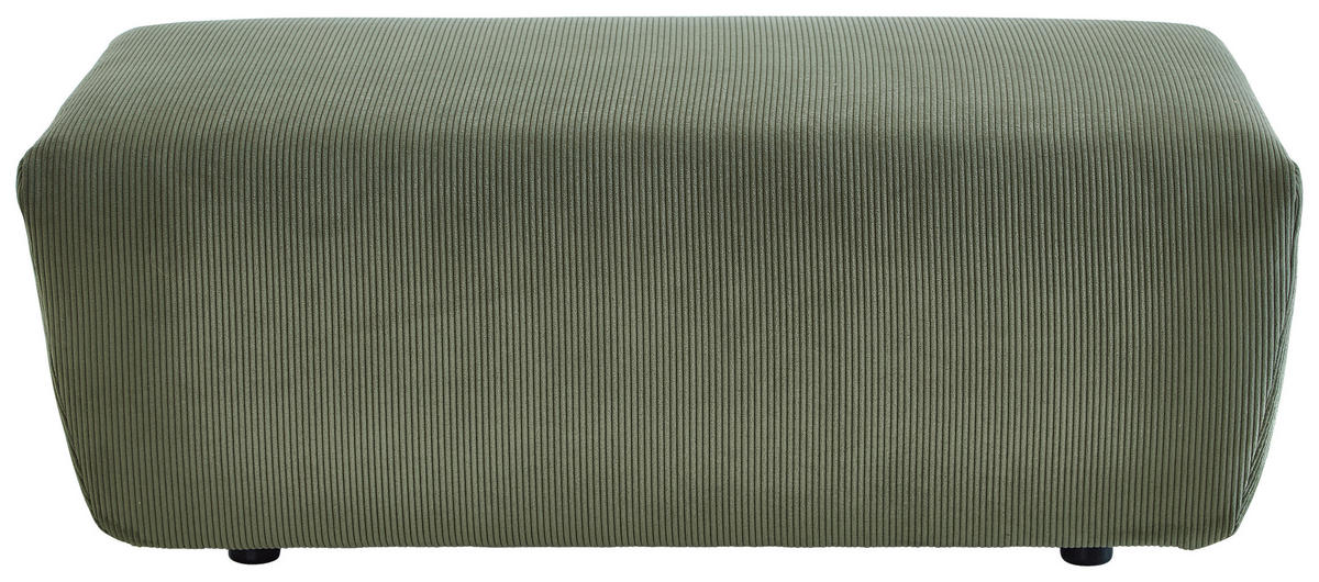 ECKSOFA in Feincord Waldgrün  - Waldgrün/Schwarz, Design, Kunststoff/Textil (174/302cm) - Beldomo Style