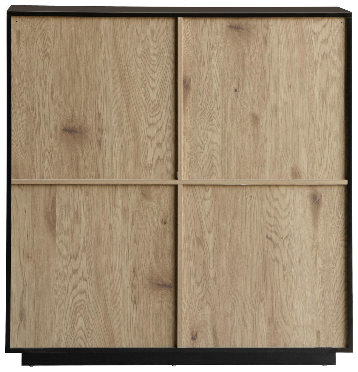 KOMÓD 110/115,5/40 cm  - fekete/tölgyfa, Lifestyle, faalapú anyag (110/115,5/40cm) - Xora