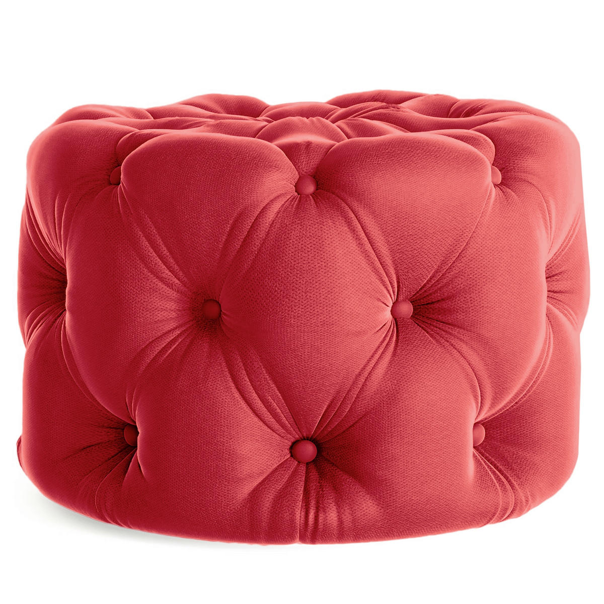 HOCKER Fresco Samt Rot  - Rot/Schwarz, Design, Kunststoff/Textil (60/39/60cm) - P & B