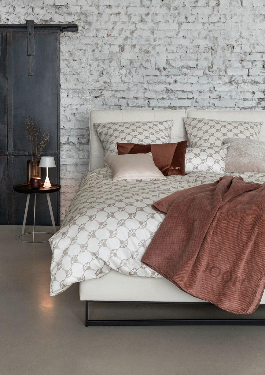 BETTWÄSCHESET Makosatin 160/210 cm  100 cm/65 cm  - Creme, Design, Textil (160/210cm) - Joop!