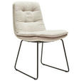 STUHL - Creme/Schwarz, Design, Textil/Metall (48/90/69cm) - Johann Jakob