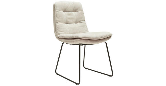 STUHL - Creme/Schwarz, Design, Textil/Metall (48/90/69cm) - Johann Jakob