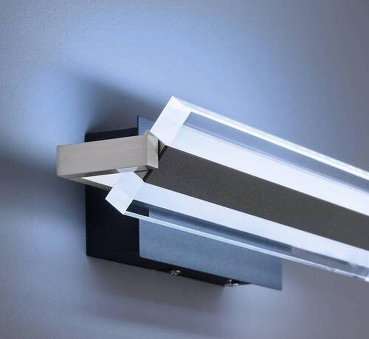 LED-WANDLEUCHTE Paros   - Schwarz/Nickelfarben, Design, Kunststoff/Metall (8/35/12cm) - Fischer & Honsel