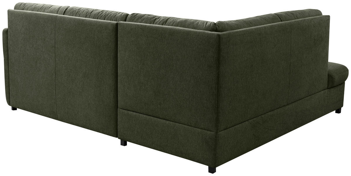 ECKSOFA Grün  - Greige/Schwarz, Basics, Holz/Textil (200/240cm) - MID.YOU