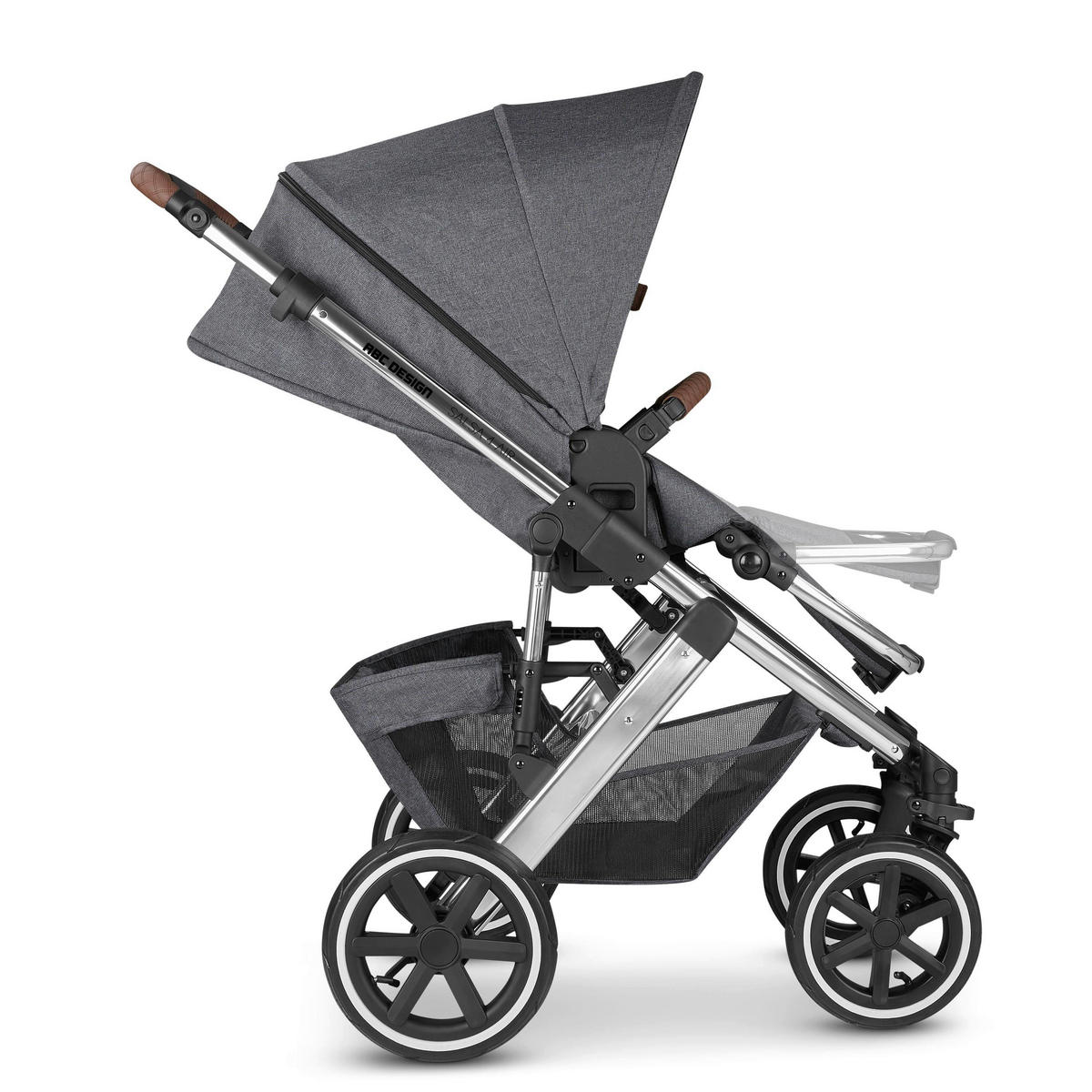 KOMBIKINDERWAGEN  Salsa 4 Air  Asphalt  - Dunkelgrau/Silberfarben, Basics, Textil/Metall (95/63/110cm) - ABC Design