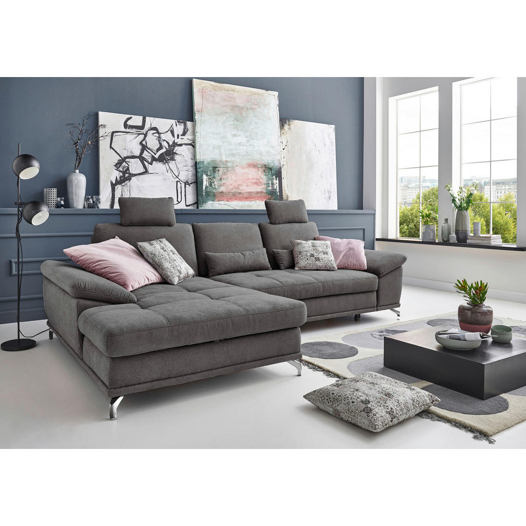 Sit & More ROHOVÁ SEDAČKA, textil, sivá