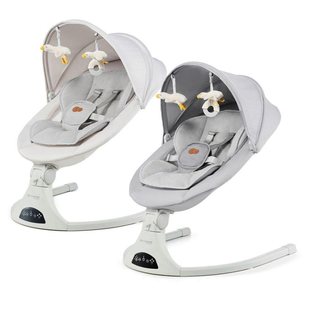 LJULJAČKA ZA BEBE   - svijetlo siva, Basics, metal/tekstil (46-55/46-60/68cm) - kinderkraft