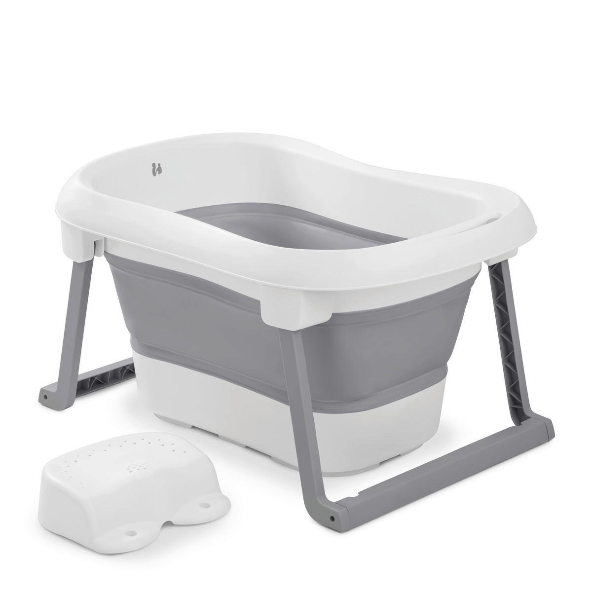 BABYBADEWANNE Wash N Fold  - Hellgrau/Weiß, Basics, Kunststoff (56/44/78cm) - Hauck