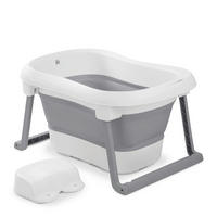 BABYBADEWANNE Wash N Fold  - Hellgrau/Weiß, Basics, Kunststoff (56/44/78cm) - Hauck