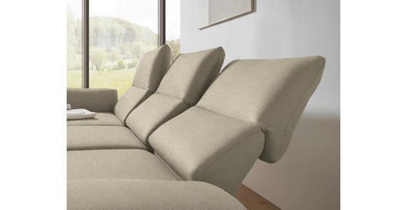 ECKSOFA  in Flachgewebe Beige  175-224/255-365 cm  - Beige/Schwarz, Design, Textil/Metall (175-224/255-365cm) - Dieter Knoll