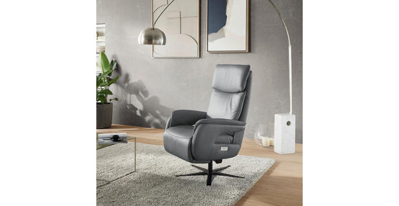 RELAXSESSEL in Textil Grau  - Schwarz/Grau, Design, Textil/Metall (70/117/85cm) - Dieter Knoll