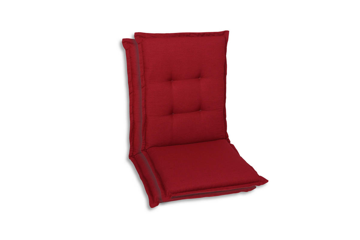 SESSELAUFLAGENSET Uni  - Kirschrot, Basics, Textil (50/7/110cm)