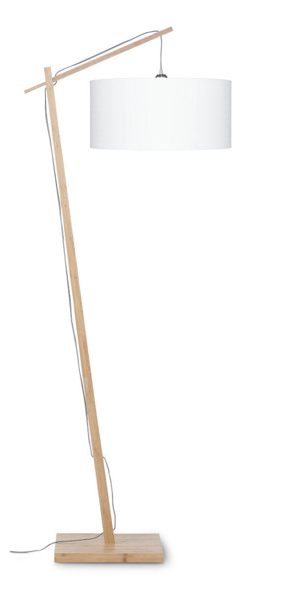 GOLVLAMPA Andes 70/176 cm    - vit/naturfärgad, Design, trä/textil (70/176cm) - Good & Mojo