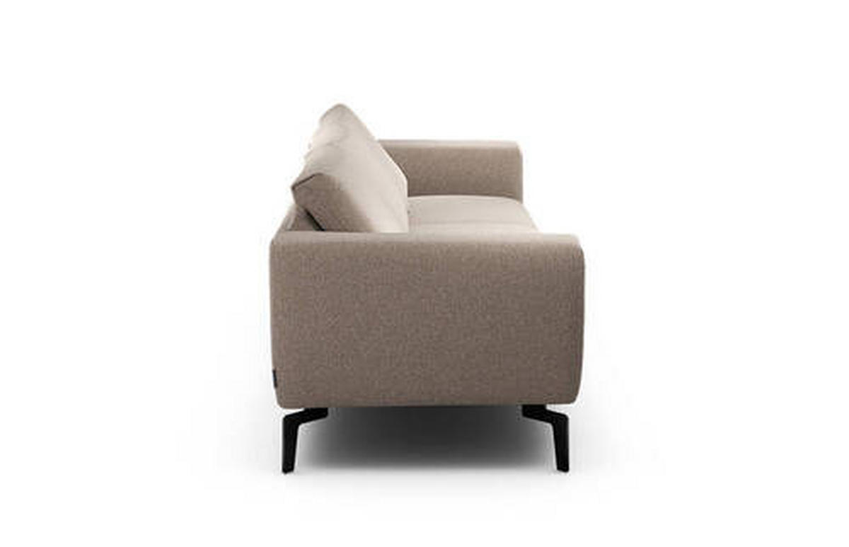 3-SITZER-SOFA in Chenille Sandfarben  - Sandfarben/Schwarz, Design, Textil/Metall (250/86/86-94cm) - SENSOO