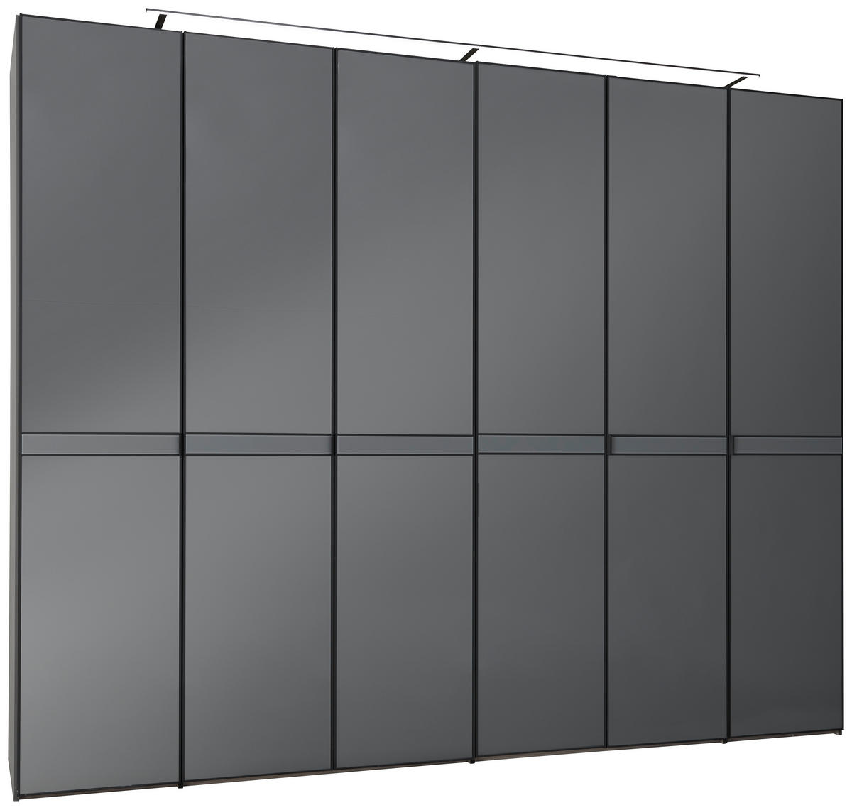 DREHTÜRENSCHRANK Anthrazit  - Anthrazit/Schwarz, Design, Glas/Holzwerkstoff (298/240/63cm) - Dieter Knoll