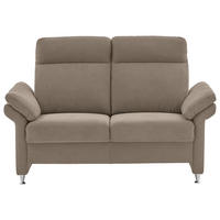 2-SITZER-SOFA Flachgewebe Taupe  - Taupe/Alufarben, MODERN, Textil/Metall (156/103/89cm) - Pure Home Comfort