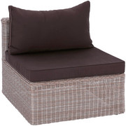 LOUNGEMITTELTEIL - Dunkelbraun/Schwarz, LIFESTYLE, Kunststoff/Textil (72/67/85cm) - Ambia Garden