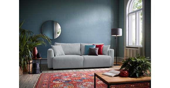 SCHLAFSOFA  mit Stoffauswahl, Schlafen auf Sitzhöhe, Rücken echt Cord Grau  - Schwarz/Grau, Design, Kunststoff/Textil (250/92/105cm) - Carryhome