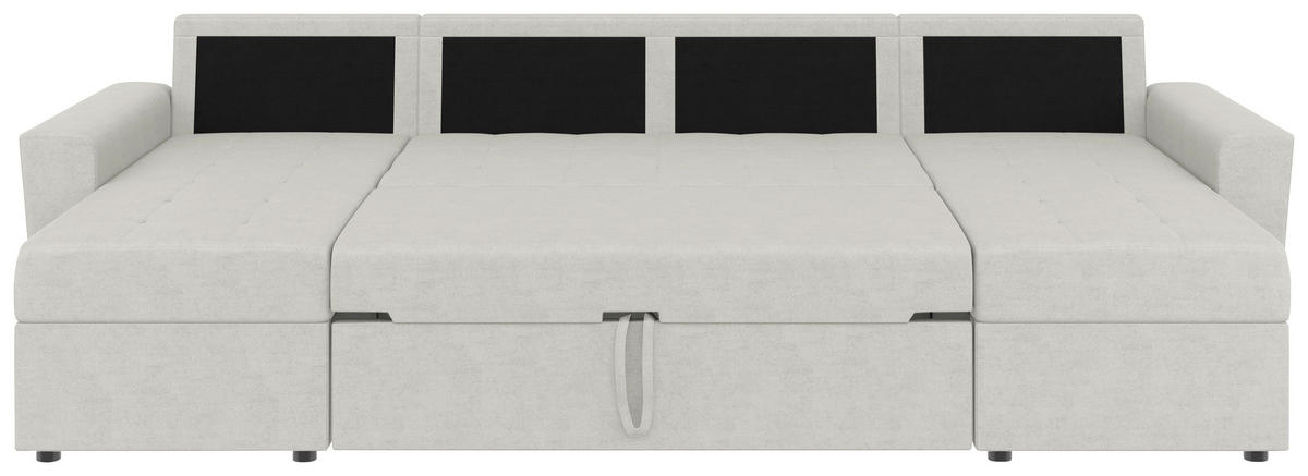 WOHNLANDSCHAFT TERMOLI Beige Jacquard  - Beige/Schwarz, Design, Kunststoff/Textil (155/296/155cm) - MID.YOU