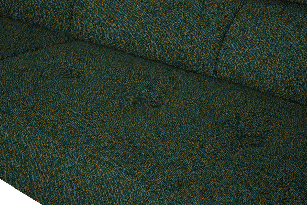ECKSOFA in Struktur Grün  205/280 cm  - Schwarz/Grün, Design, Textil/Metall (205/280cm) - Xora