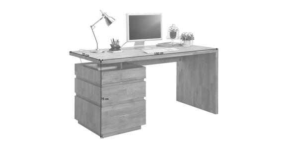 SCHREIBTISCH - Eichefarben, Natur, Holz (150/76/70cm) - Linea Natura