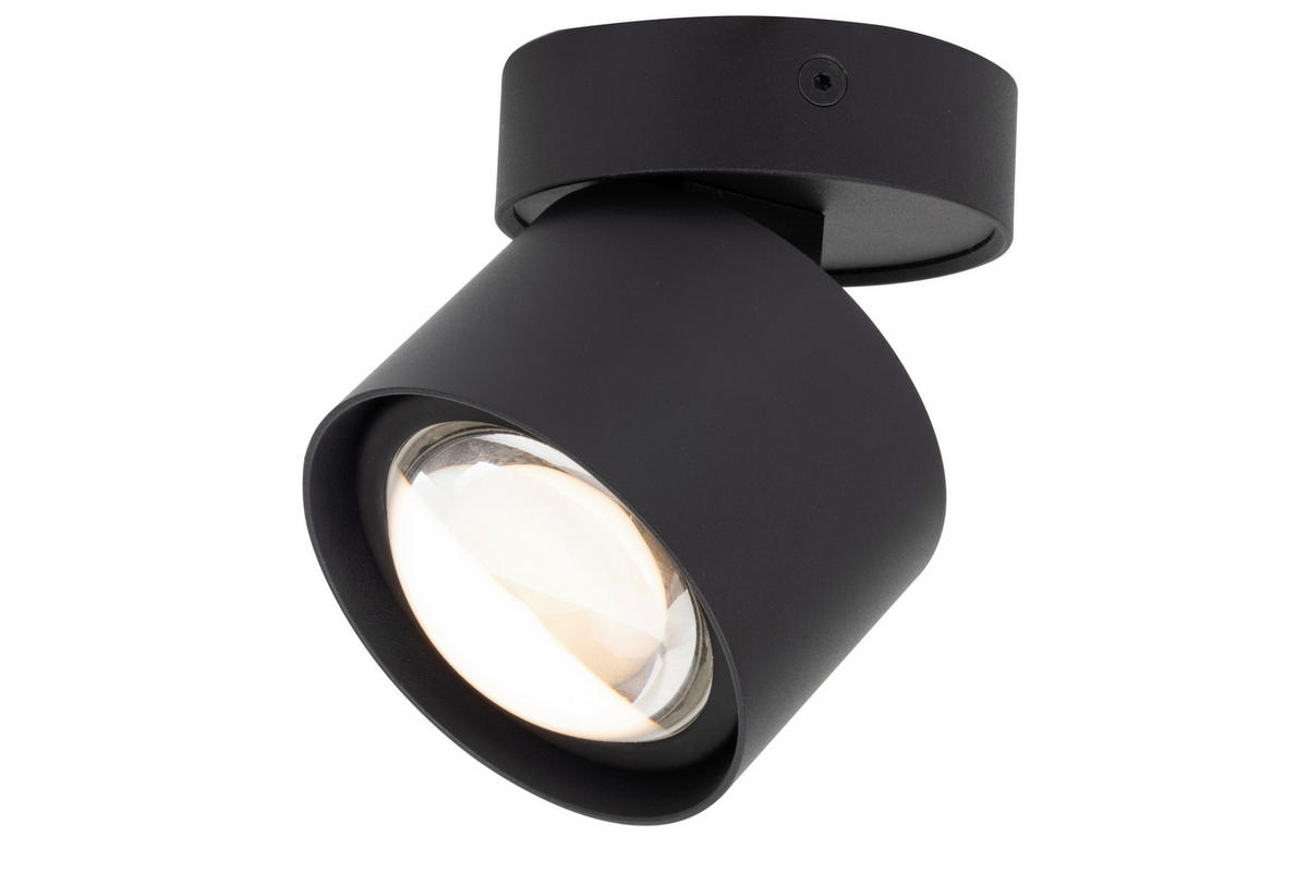 LED-SPOTKOPF Puk 8,4/9 cm  - Schwarz, Design, Metall (8,4/9cm) - Novel