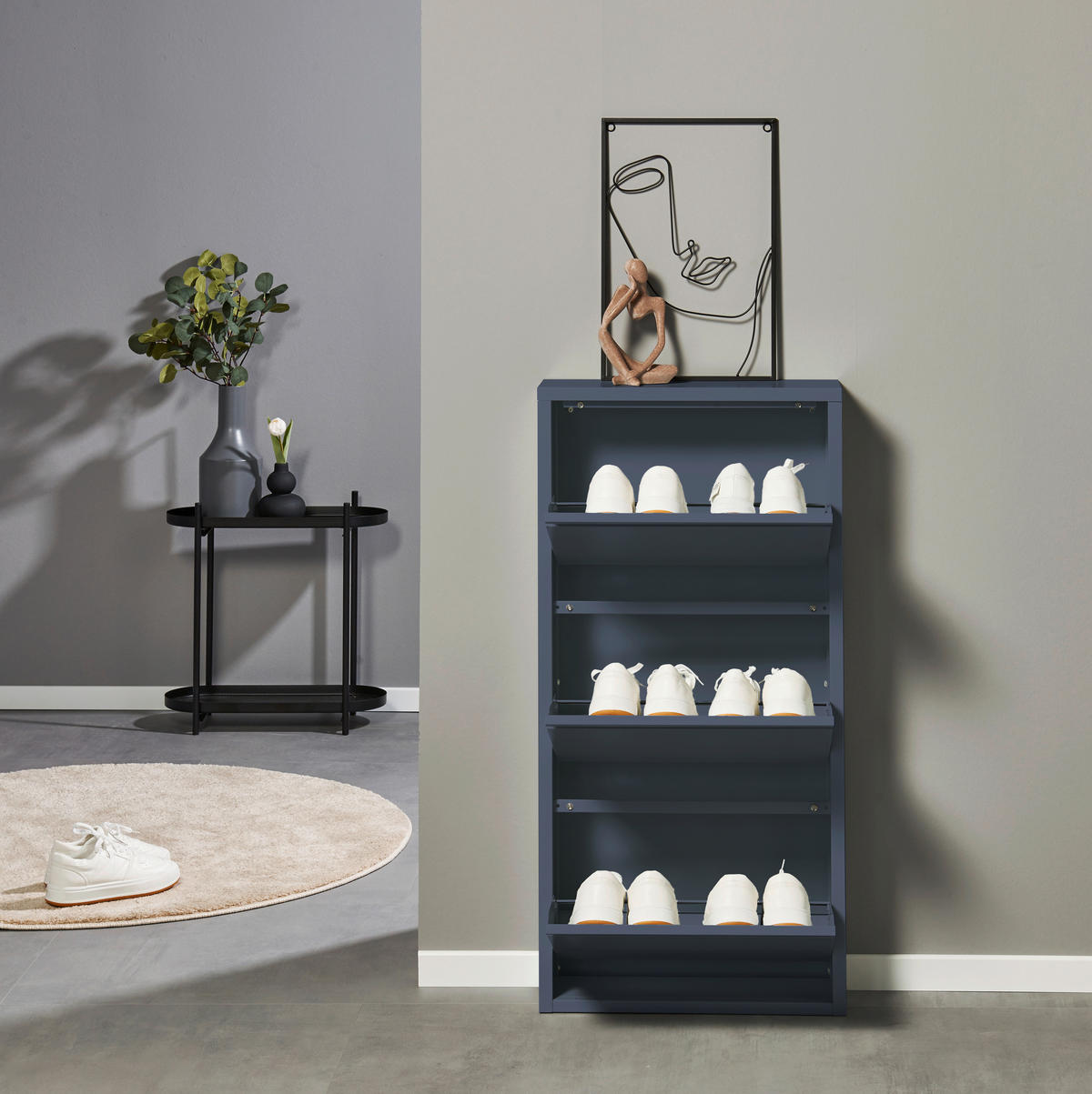 SCHUHKIPPER  in 51/104/16 cm  - Blau, MODERN, Metall (51/104/16cm) - Boxxx