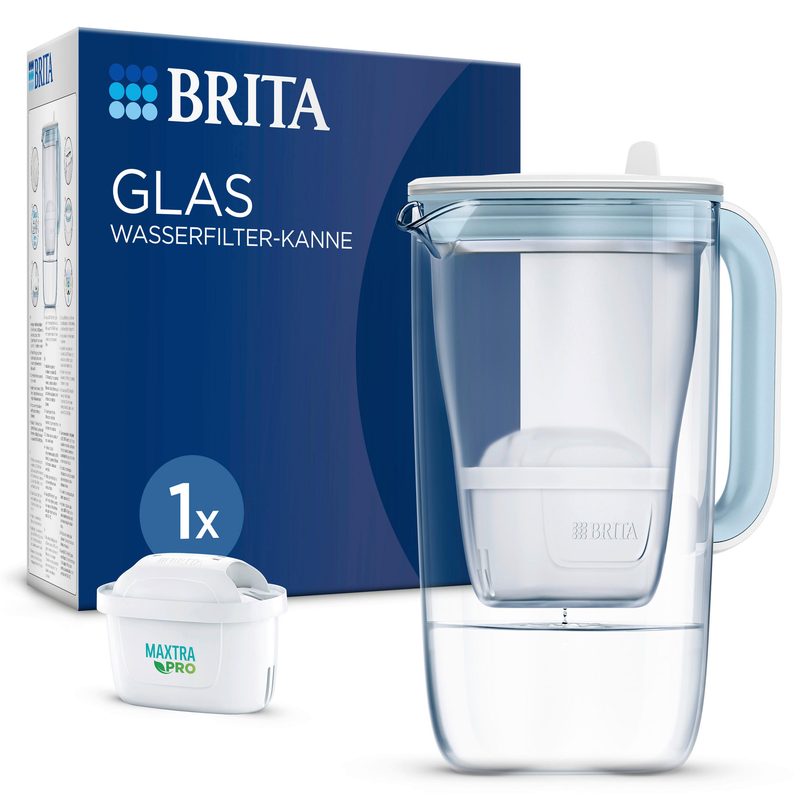 TISCHWASSERFILTER Model One Klar, Hellblau  - Klar/Hellblau, Basics, Glas (26/31/17cm) - Brita