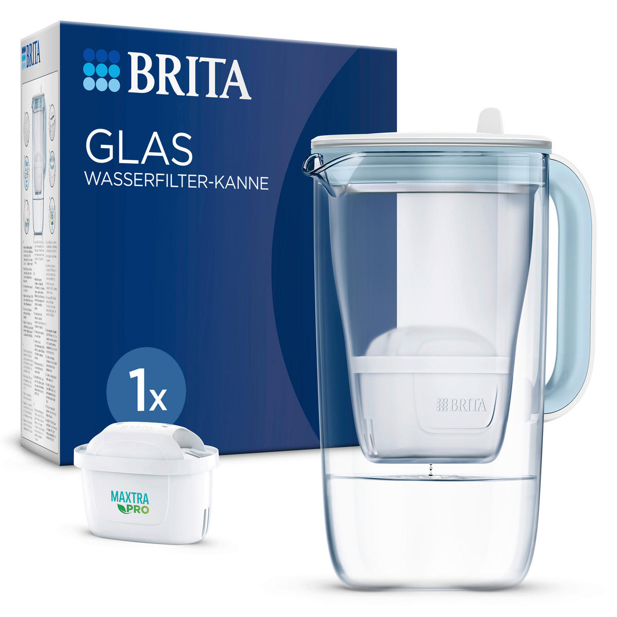 TISCHWASSERFILTER Model One Klar, Hellblau  - Klar/Hellblau, Basics, Glas (26/31/17cm) - Brita