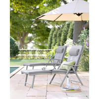 SONNENLIEGE 61/39/183 cm  - Grau, Basics, Textil/Metall (61/39/183cm) - Modante