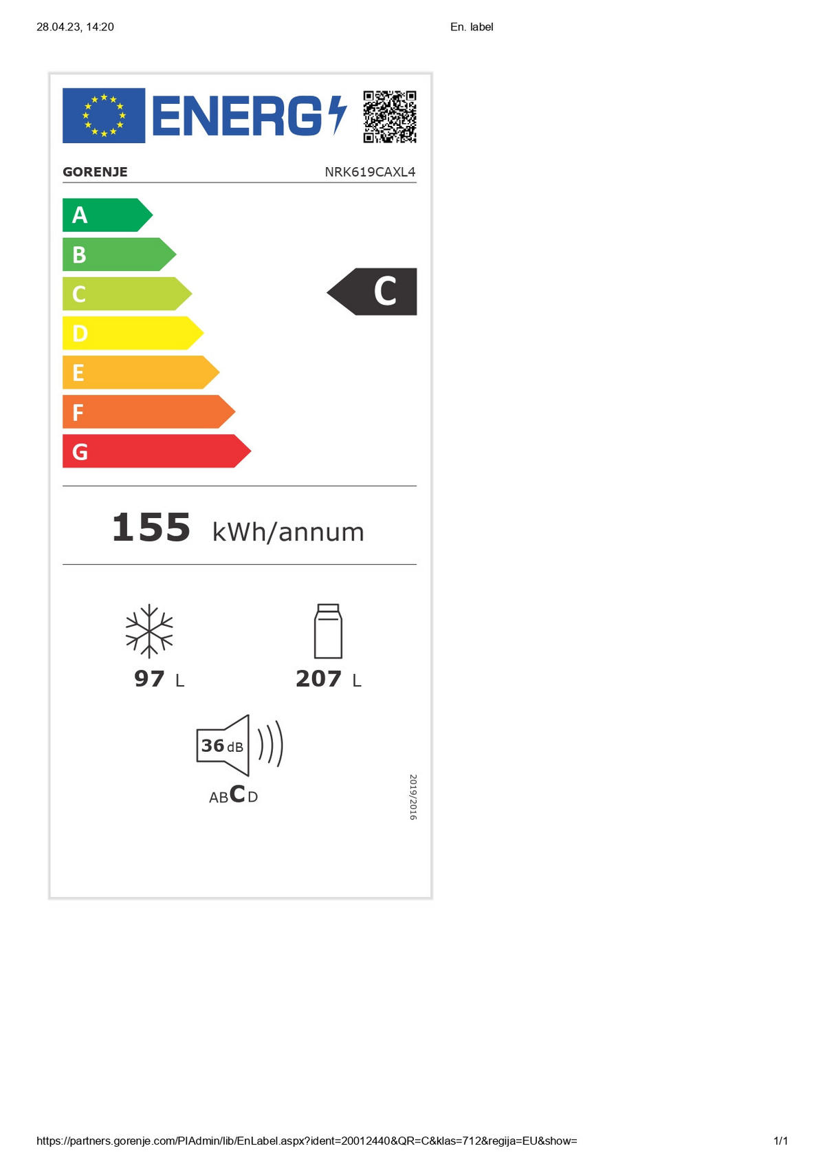KÜHL-GEFRIER-KOMBINATION 59,5/186/59 cm NRK619CAXL4  - Edelstahlfarben, Basics, Metall (59,5/186/59cm) - Gorenje