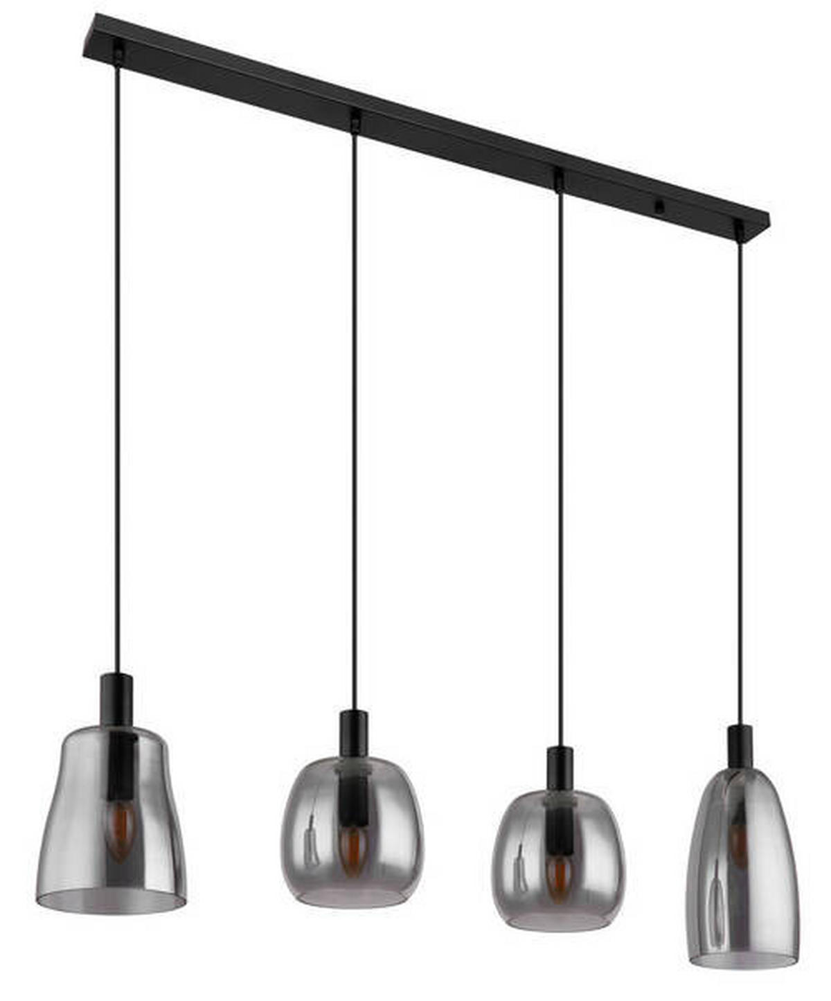 HÄNGLAMPA 107/16/120 cm  - svart, Design, metall/glas (107/16/120cm) - Globo